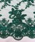 Hunter Green Floral Embroidered Lace Table Runner by the Yard, 14" Wide Sequin Mesh Lace Trim with Scalloped Edges